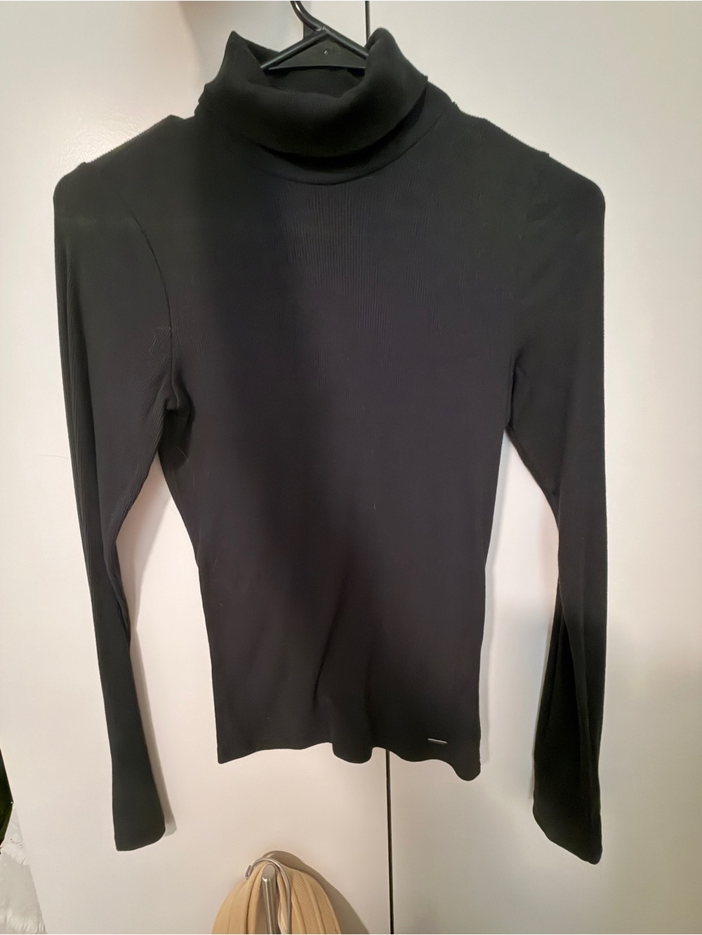 Hollister Black Ribbed Turtleneck Long Sleeve Top